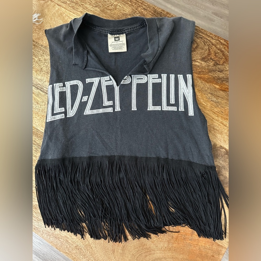 fringe led zeppelin vintage muscle tank